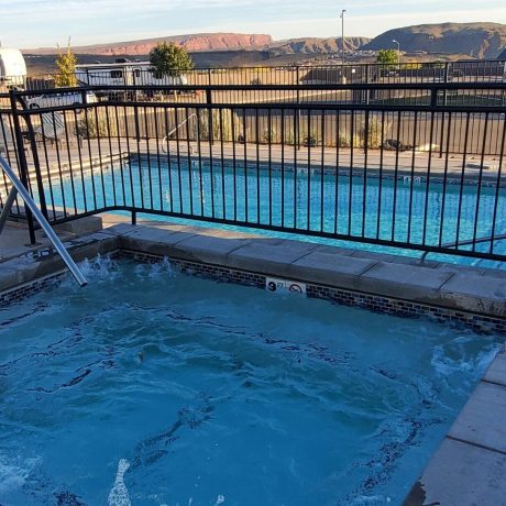 A luxurious swimming pool and Hot Tub at Southern Utah RV Resort near St. George, Utah that’s perfect for relaxation and fun.