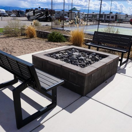 A modern clubhouse with comfortable seating and recreational areas at Southern Utah RV Resort near St. George, Utah.