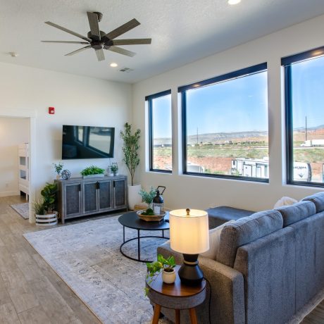 Modern, luxurious Desert Loft with stunning views of the red rock landscape at Southern Utah RV Resort near St. George, Utah. 