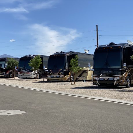 Spacious RV sites with stunning mountain views at Southern Utah RV Resort near St. George, Utah.